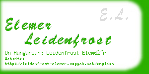 elemer leidenfrost business card